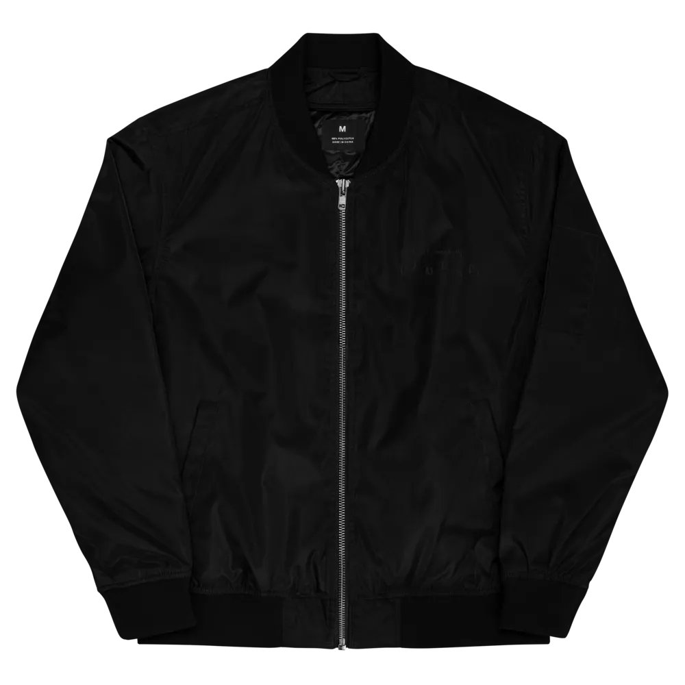 *not* mentally linear (monochrome black) premium recycled bomber jacket product image (1)