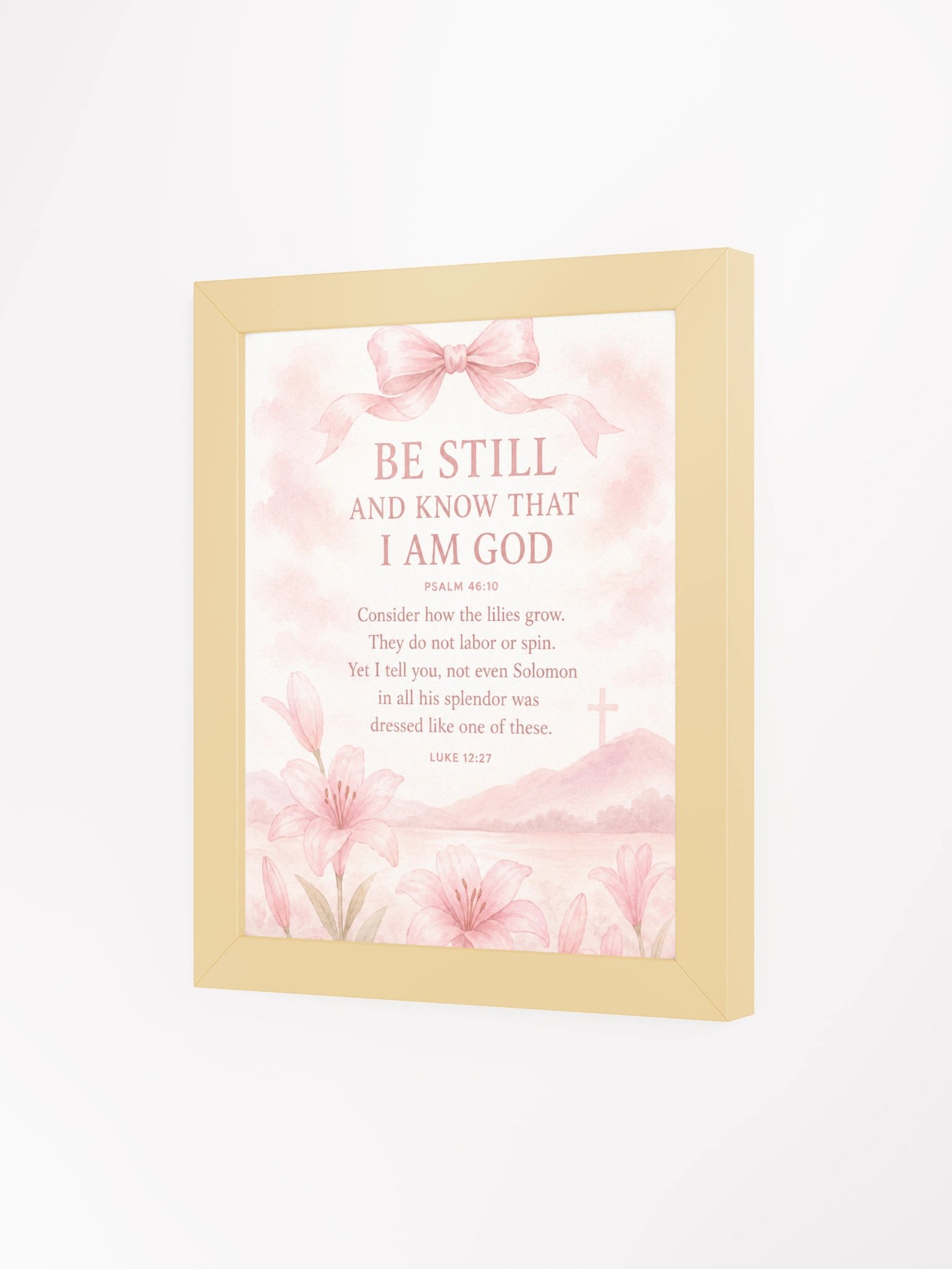 Be Still And Know That I Am God Psalm 46:10 | Pink Coquette Framed Christian Wall Art product image (3)
