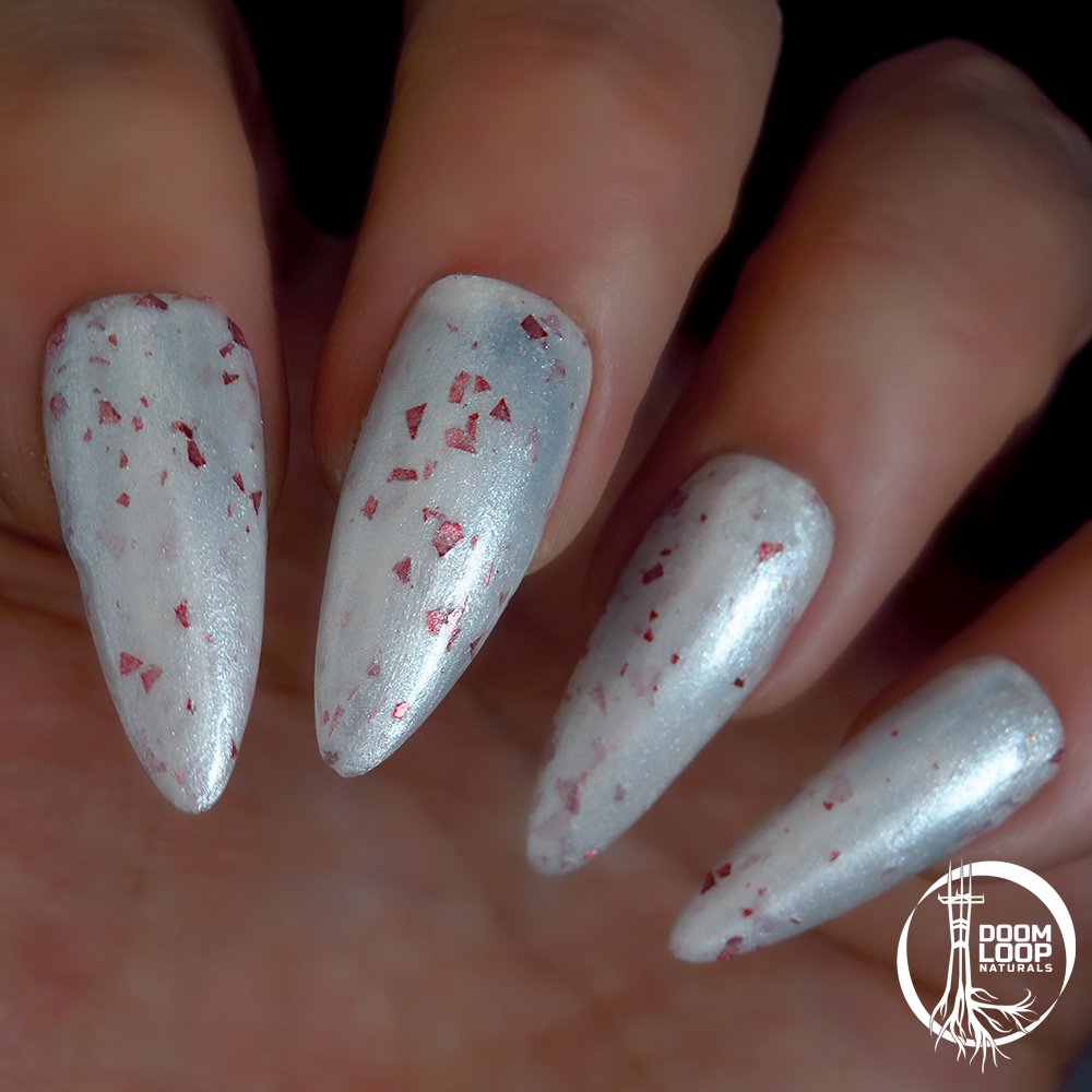 SANTA WORSHIP - White and Red Glitter Nail Polish product image (2)