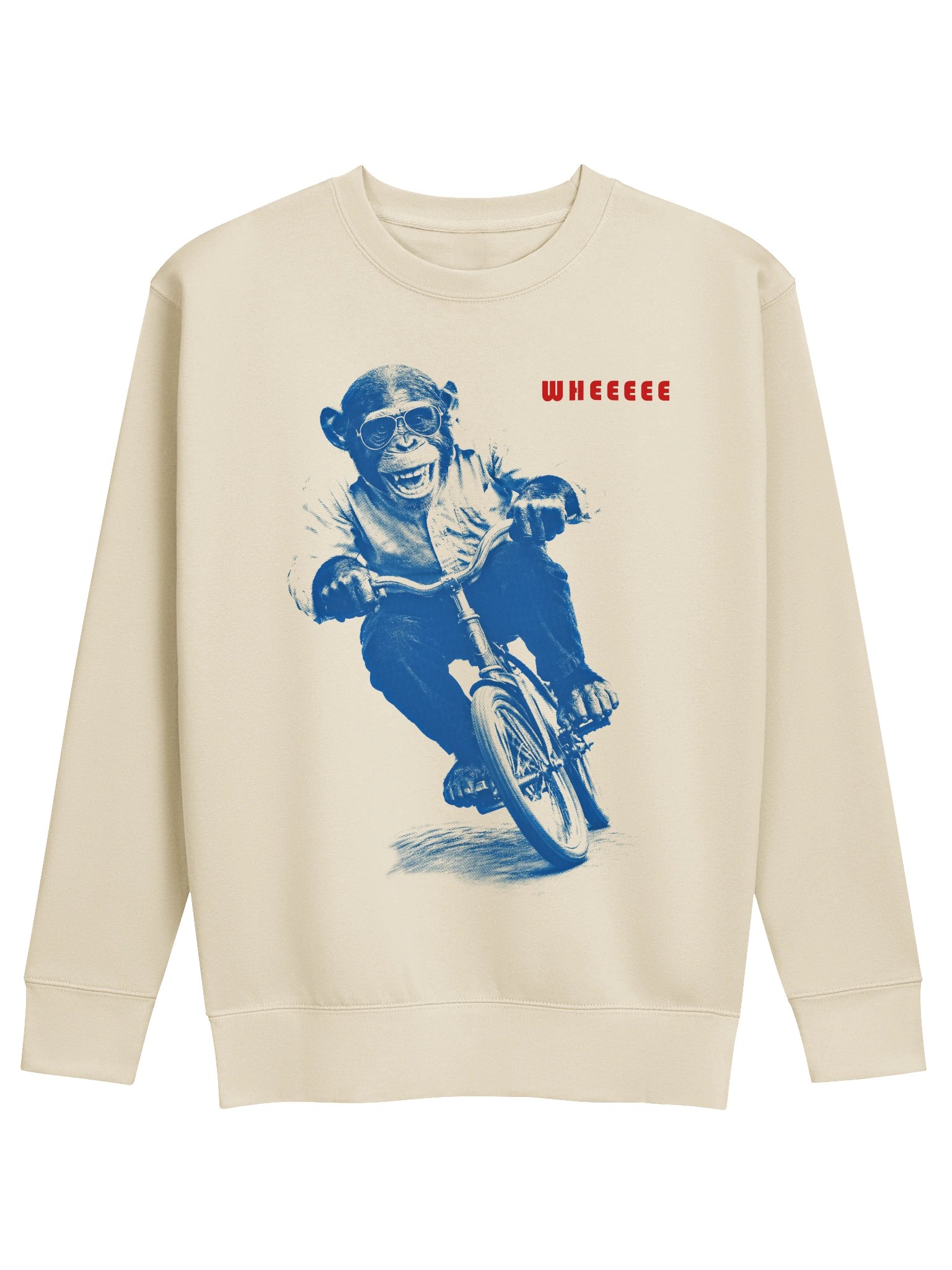 WHEEEEE Chimp Riding Bicycle Premium Sweatshirt product image (1)