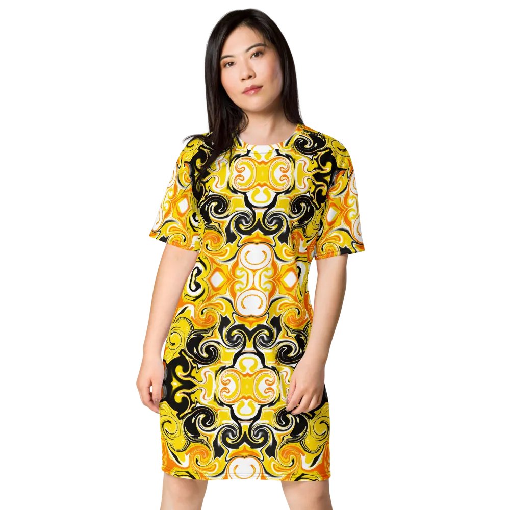 Yellow Baroque Luxe All-Over T-Shirt Dress product image (2)