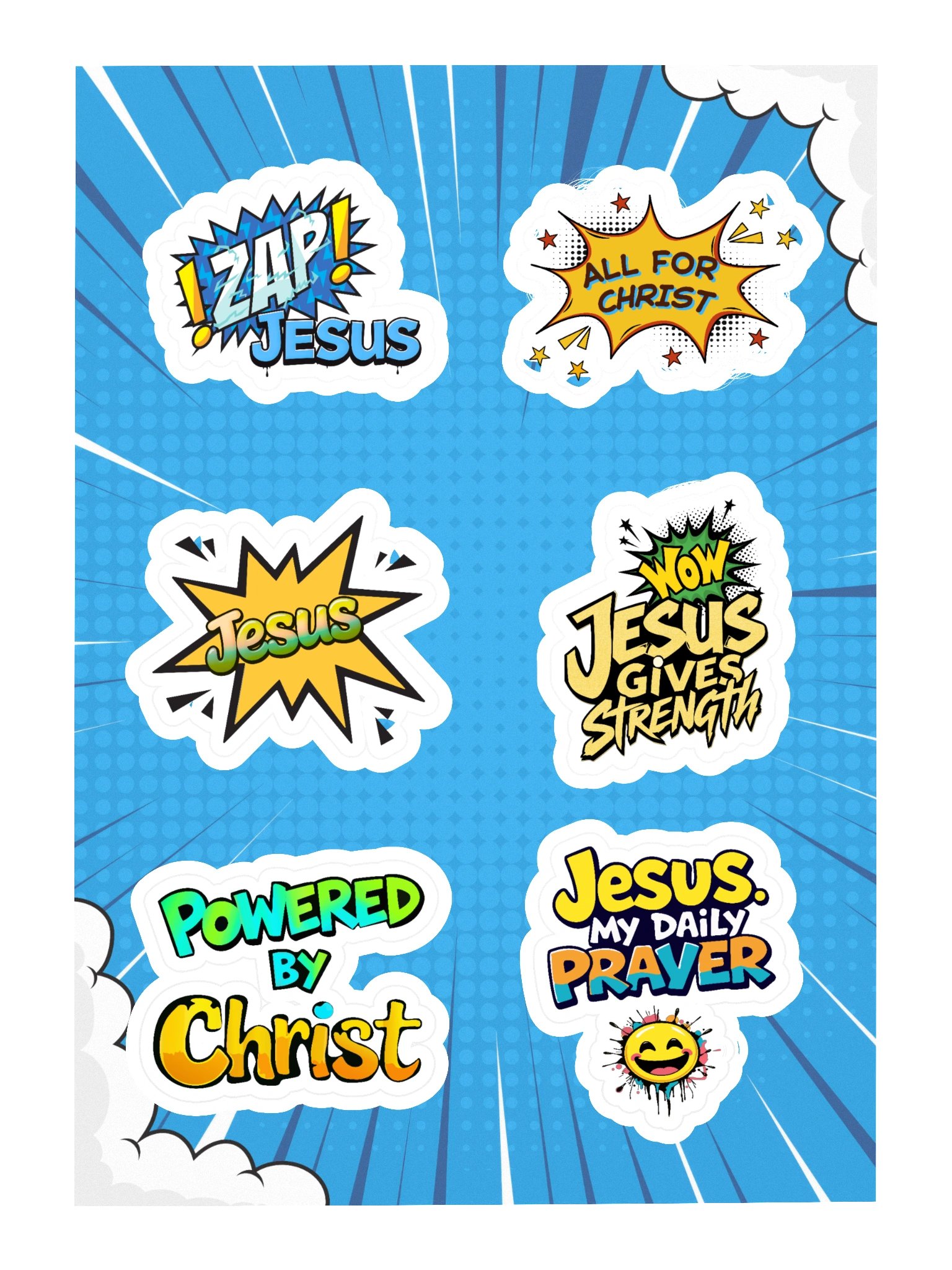 Comic Book Style Jesus Stickers product image (3)