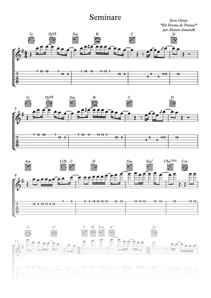 Seminare - Partitura + Tabs + Acordes + Pista product image (1)