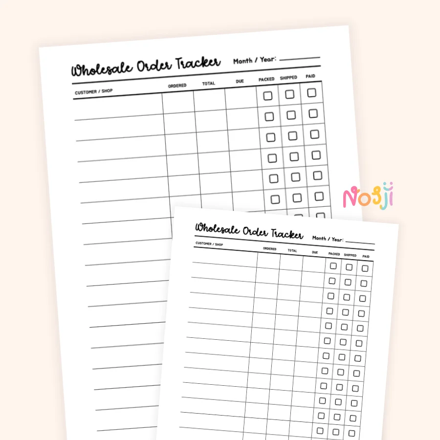 Wholesale Order Tracker Printable Wholesale Order Log product image (1)