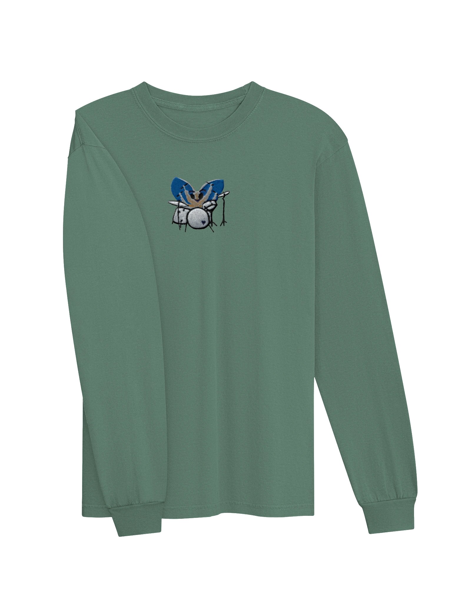Bug Band Adult Unisex Embroidered LS Tee Centered GoldBug product image (27)