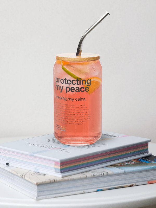 Official Planted By Calm | Calm Keepers Can-Shaped Glass (Style 2, with Bamboo Lid and Metal Straw) product image (1)