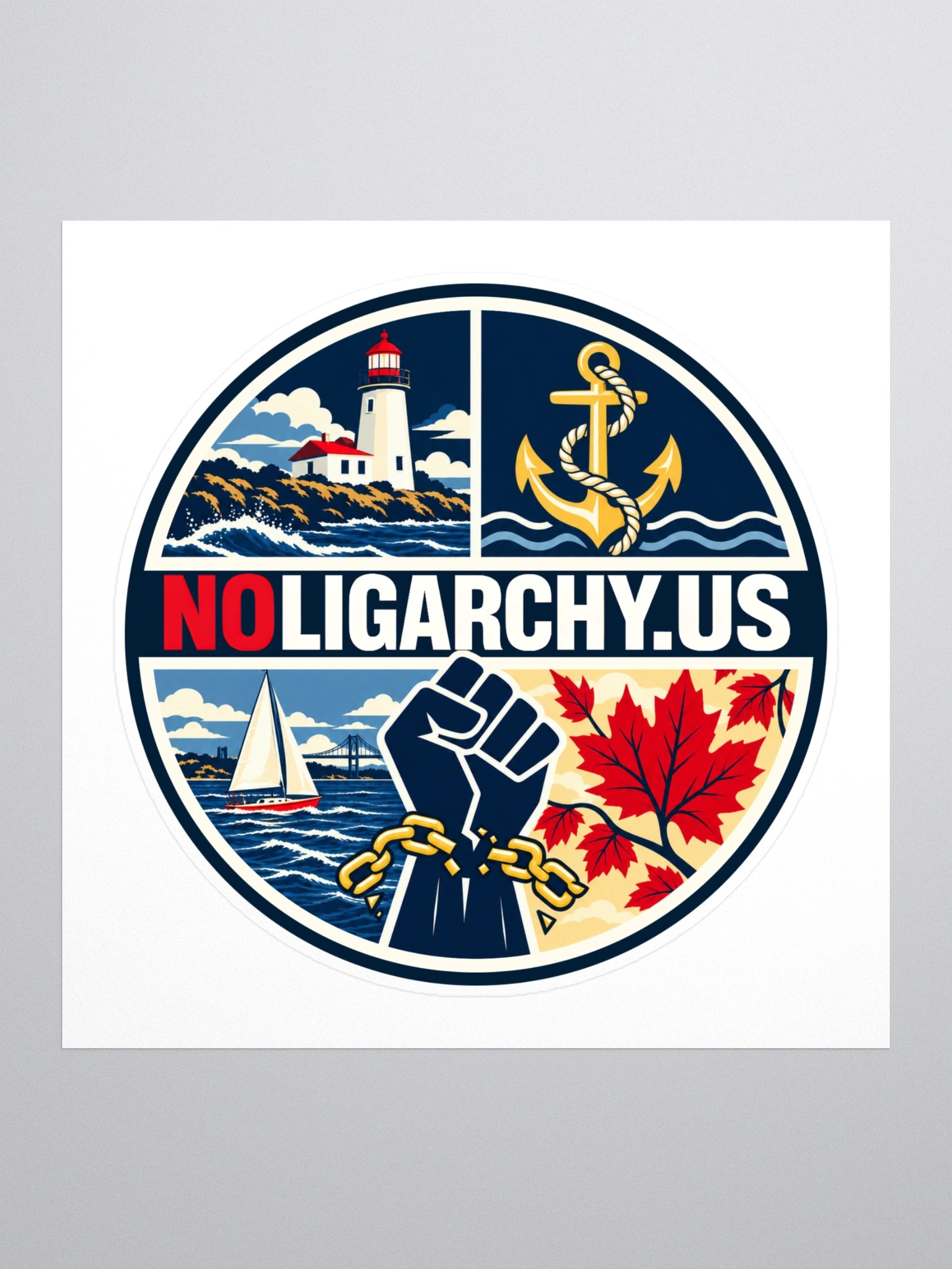 Rhode Island NOLIGARCHY.US sticker product image (1)