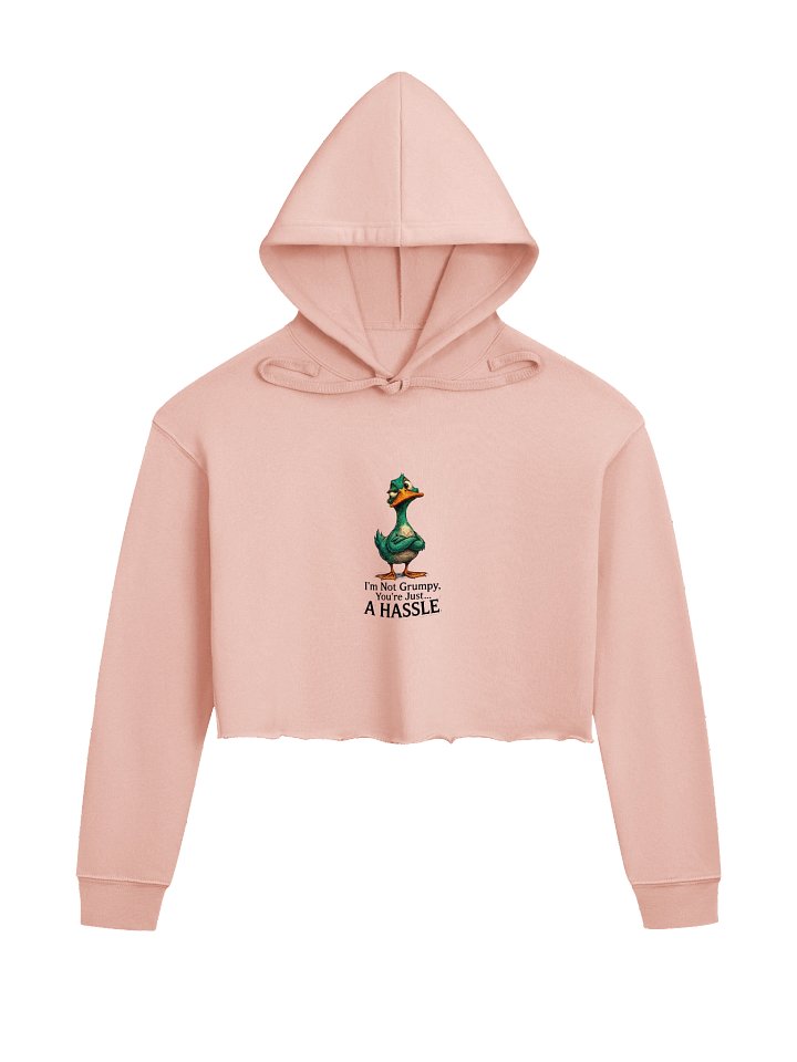 : "I'm Not Grumpy" Cropped Hoodie - Sarcastic Duck Edition product image (1)
