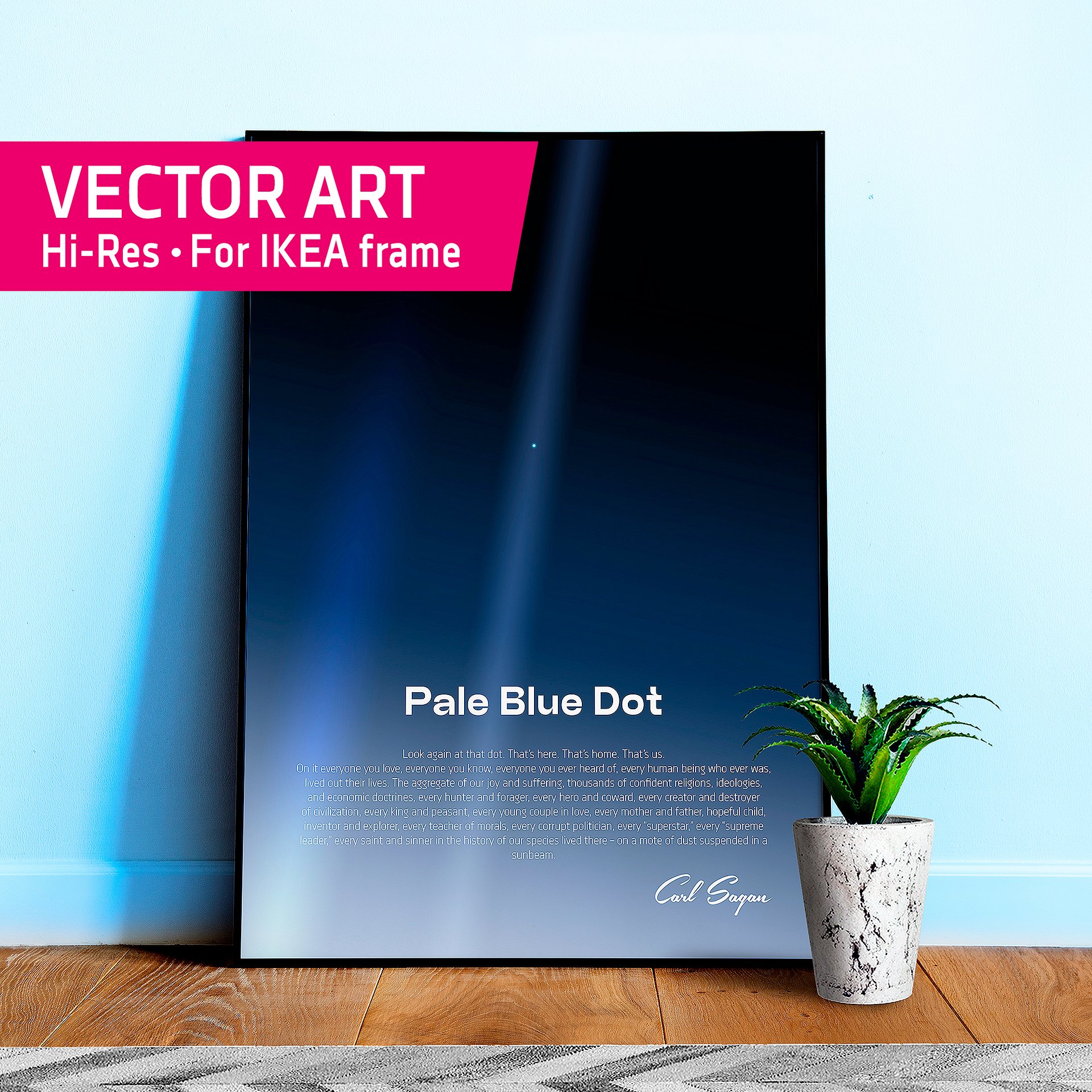 Pale Blue Dot poster, NASA Voyager 1 with Carl Sagan quote — Space poster product image (1)