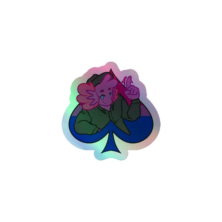 Bi in Spades | Kiss-Cut Holo Sticker product image (1)