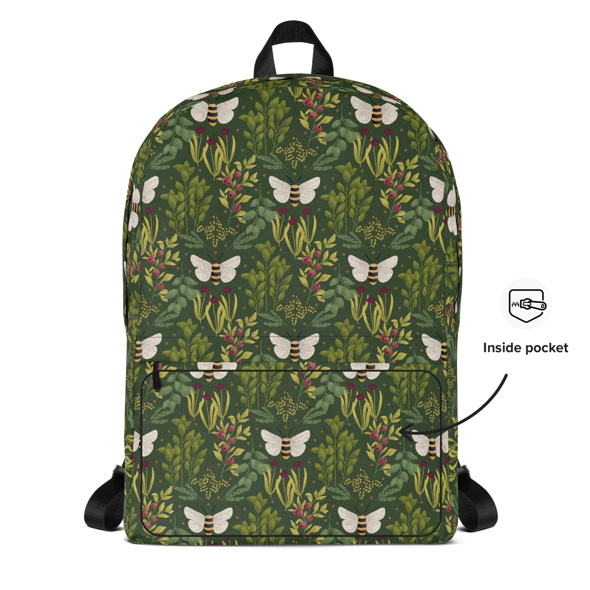 Bees and Foliage All-Over Print Backpack product image (5)