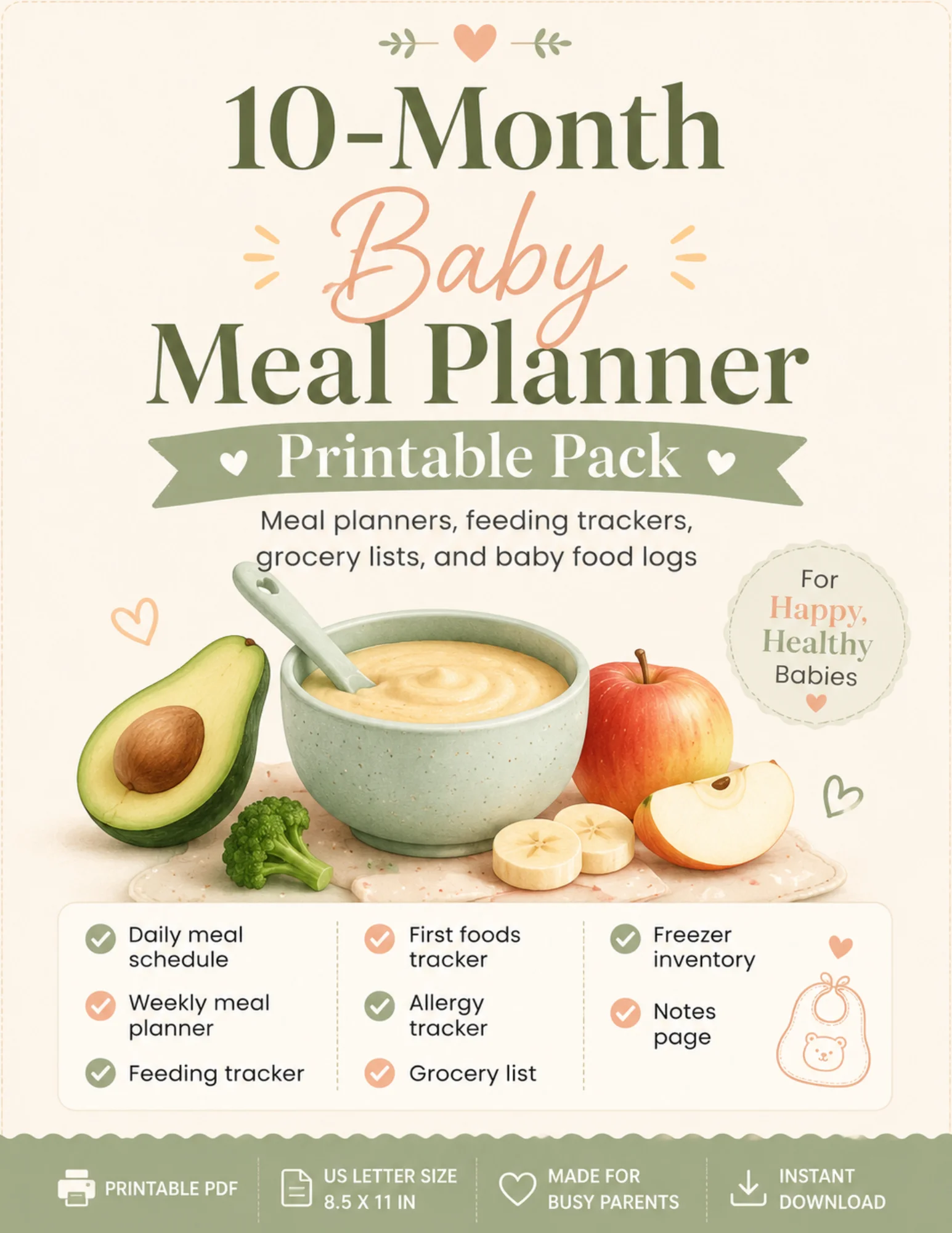 10-Month Baby Meal Planner Printable Pack product image (1)