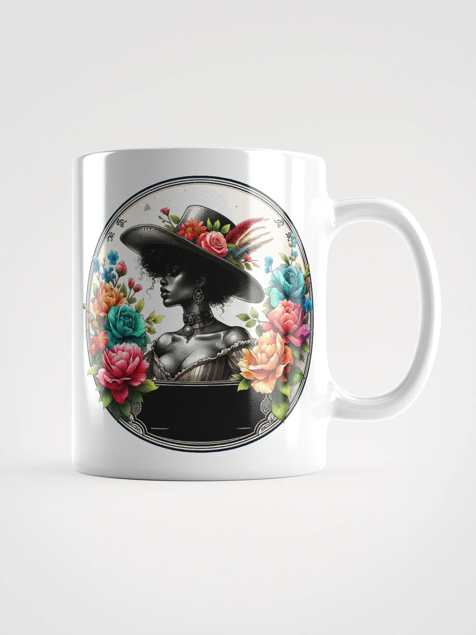 Floral Elegance White Glossy Mug product image (5)