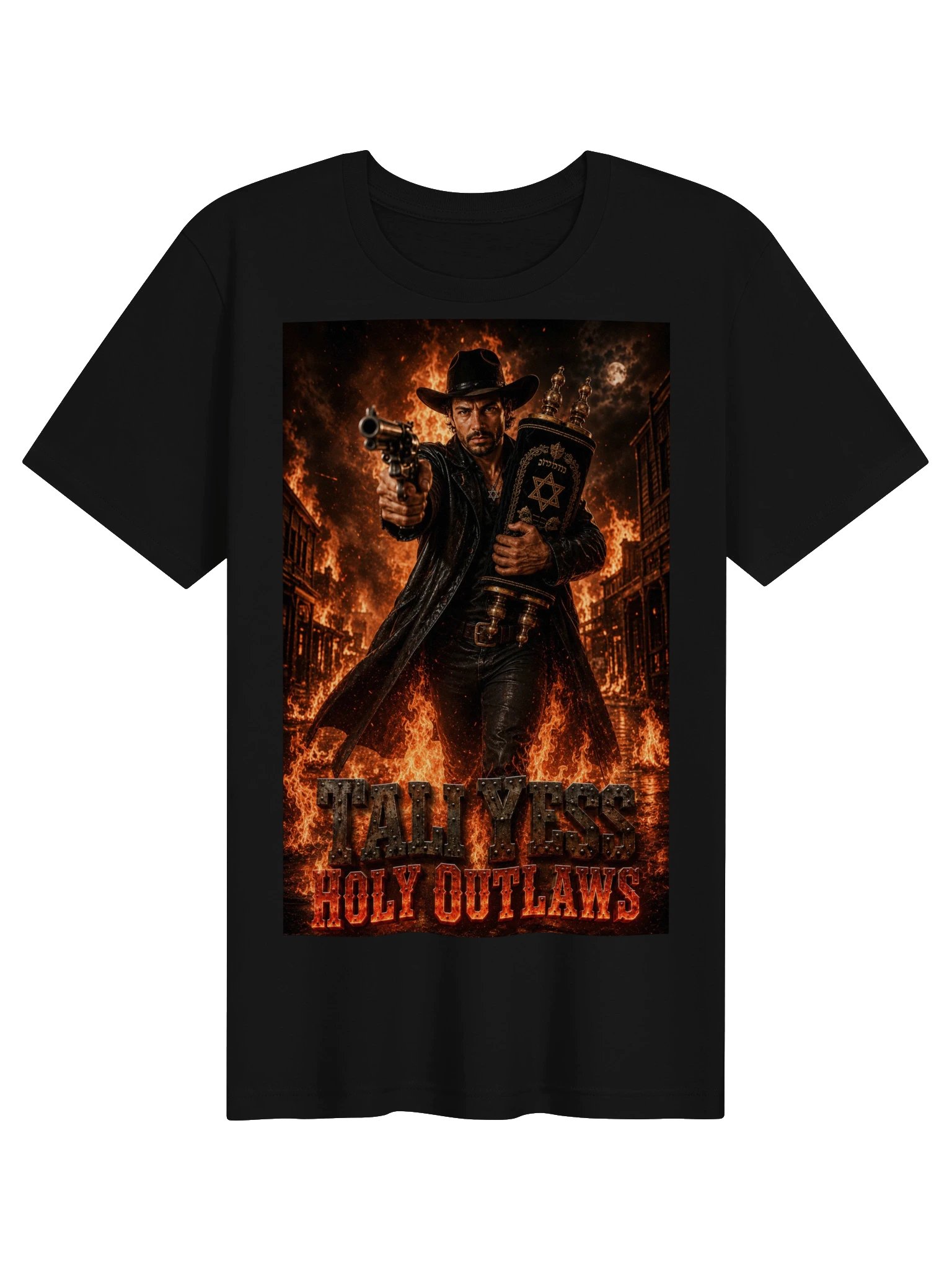 Tali Yess Holy Outlaws — Pose 3 Black T-Shirt product image (1)