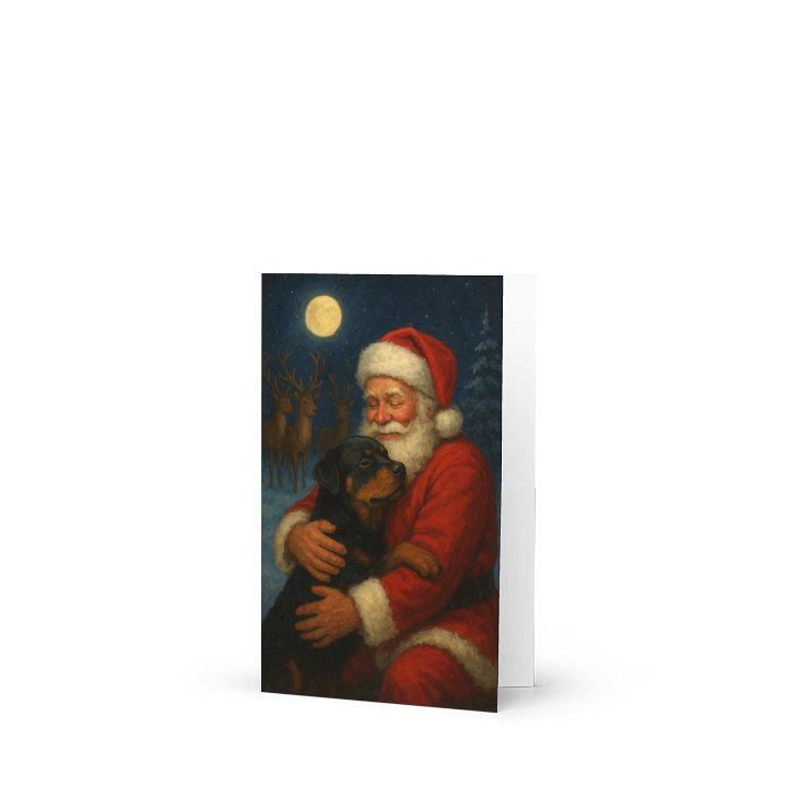 Rottweiler Santa Paws Winter Wonderland Greeting Card product image (1)