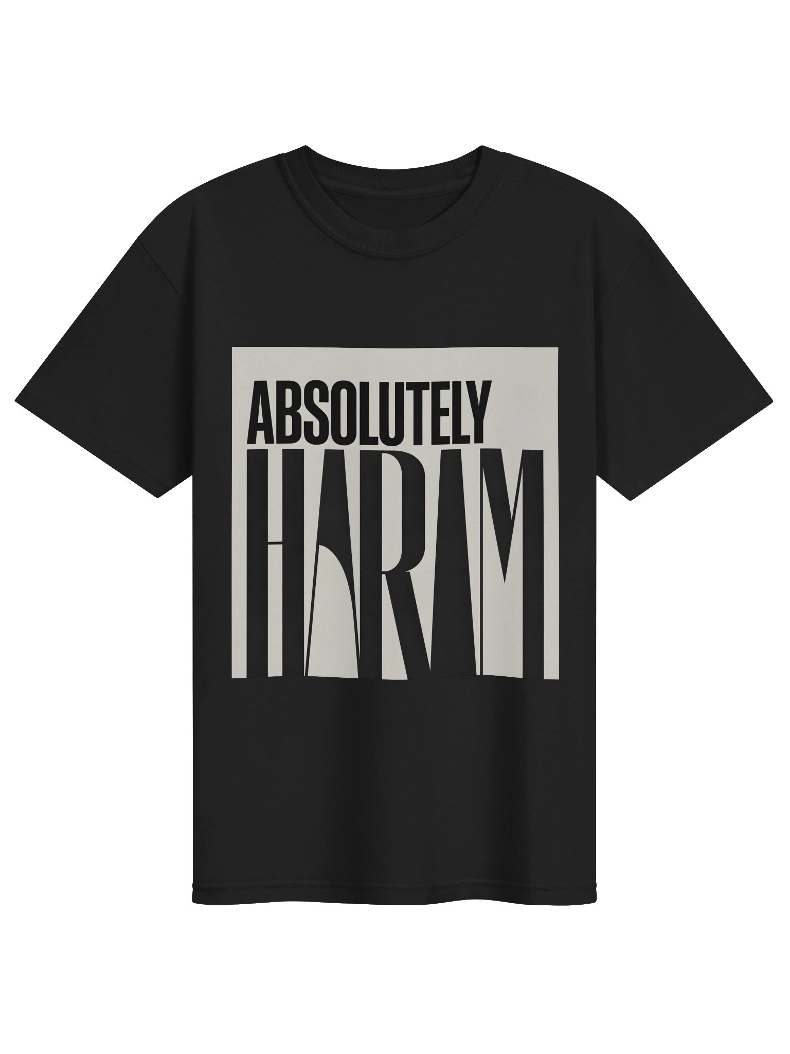 Absolutely Haram Printed Unisex T-Shirt in Black | Bold Muslim Typography Tee product image (1)