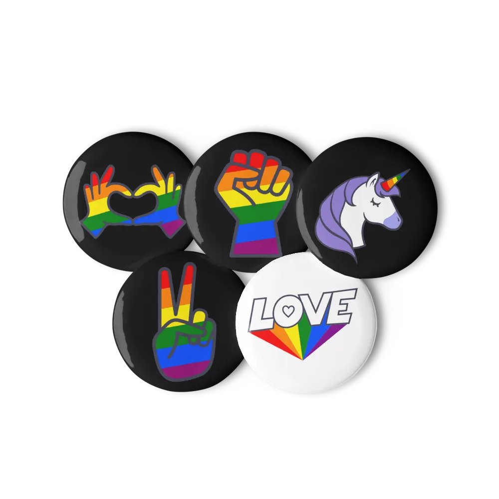 Rainbow Love Pin Buttons Set product image (1)