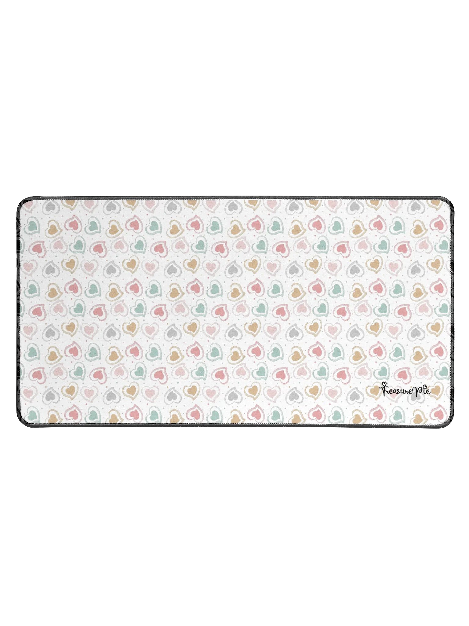 Colorful Pastel Hearts Desk Mat by Treasure Pie product image (1)
