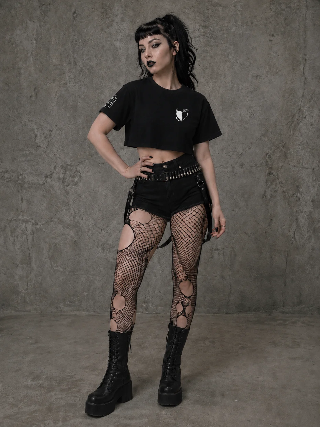 SWEET DEPRESSION EMBROIDERED SIGIL WOMEN'S CROP TOP product image (1)