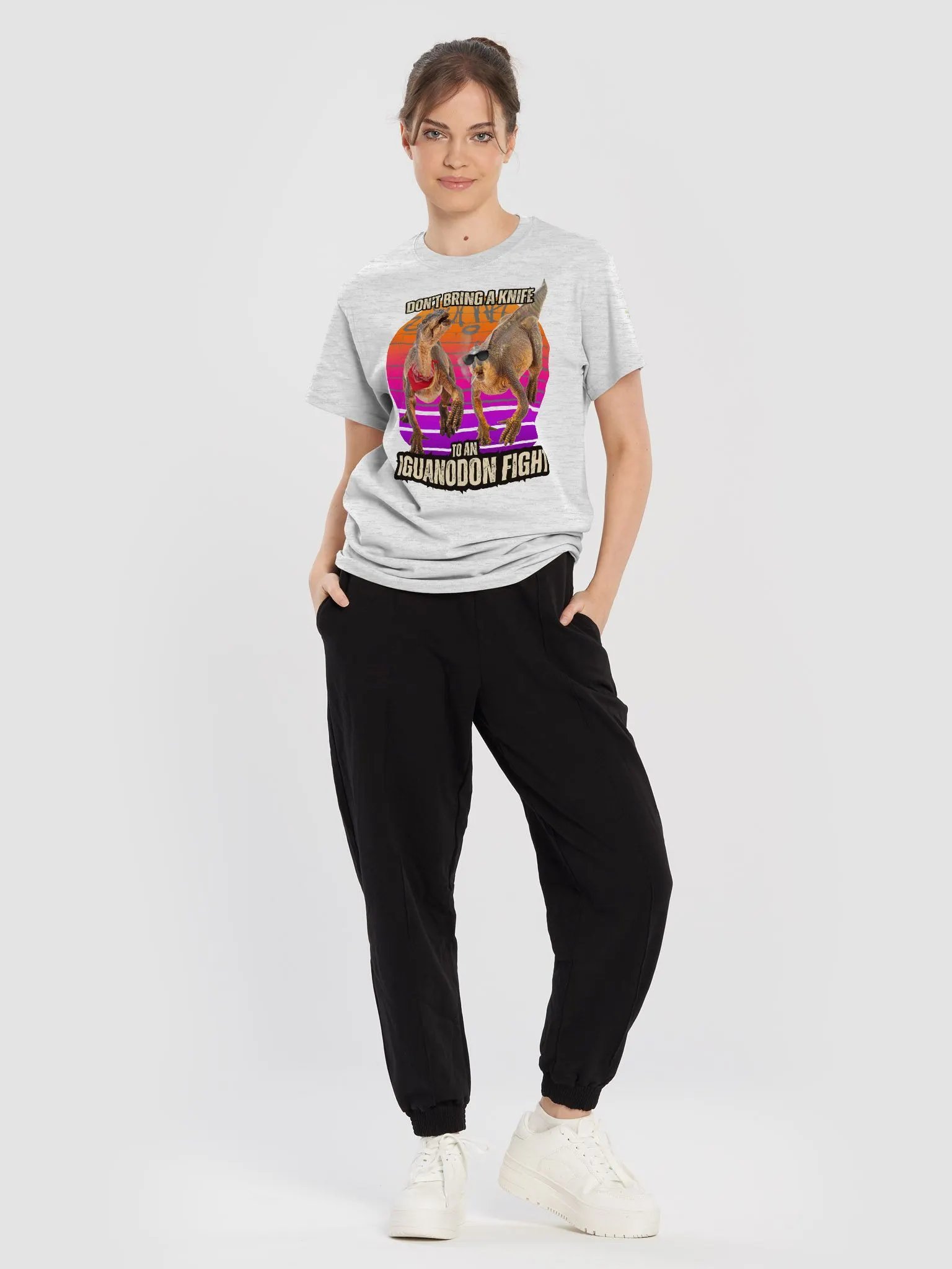 Iguanodon Fight - Don't Bring a Knife Dinosaur Shirt product image (57)
