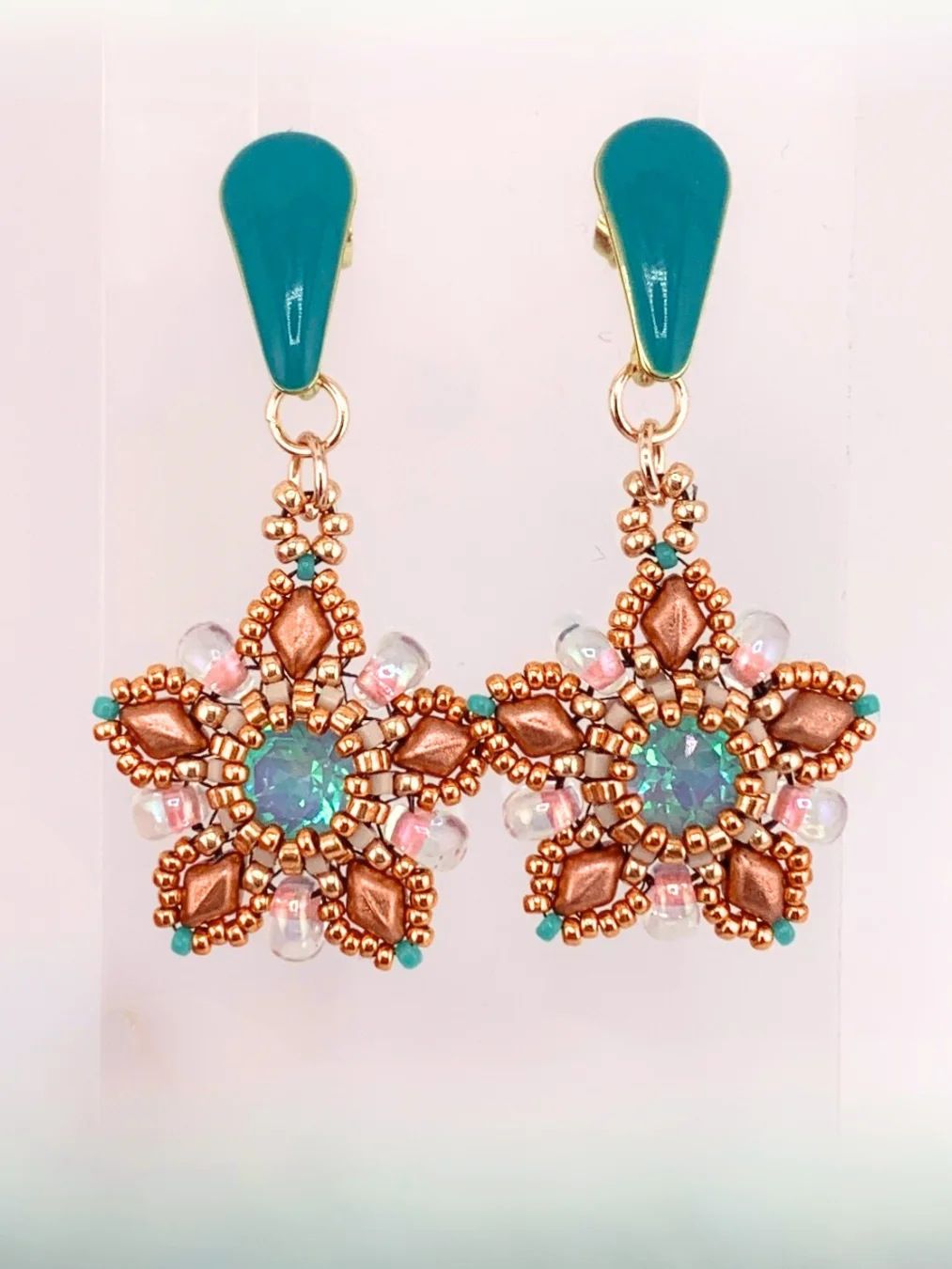 Surf Star Beaded Crystal Earrings on Enamel Posts product image (4)