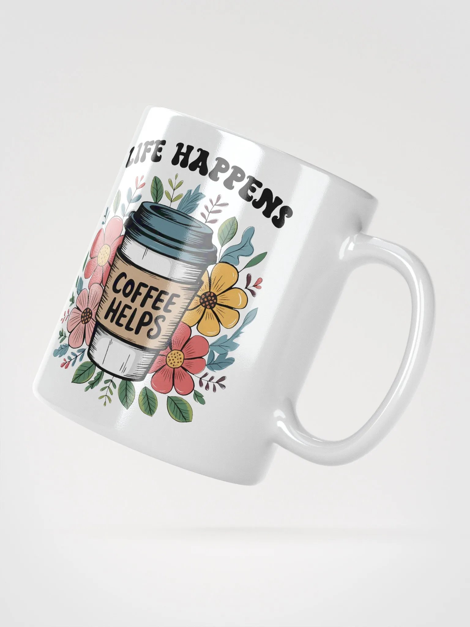 Floral Life Happens Coffee Helps Mug product image (3)