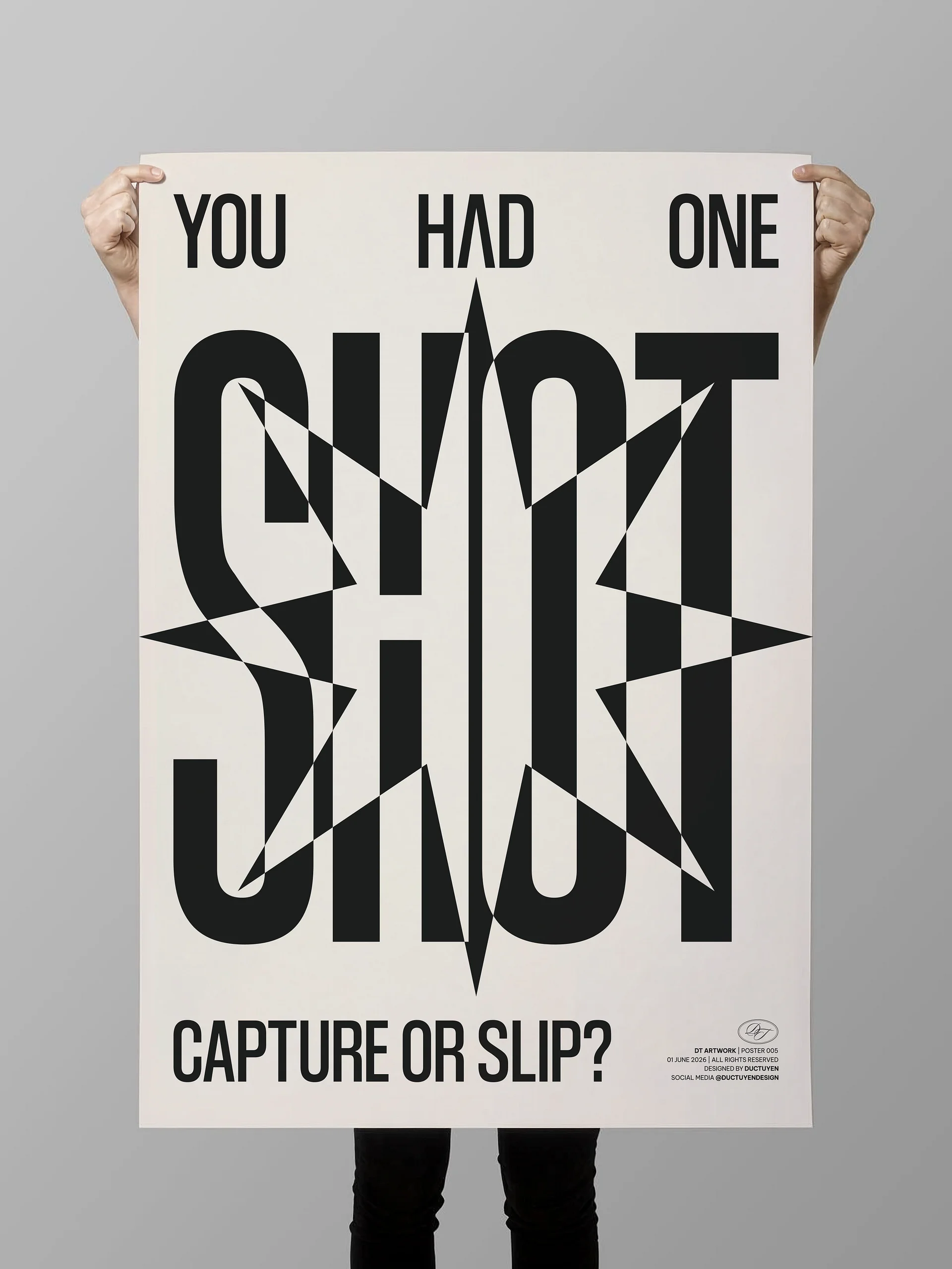 "ONE SHOT" Typography Print Poster (Unframe) product image (2)