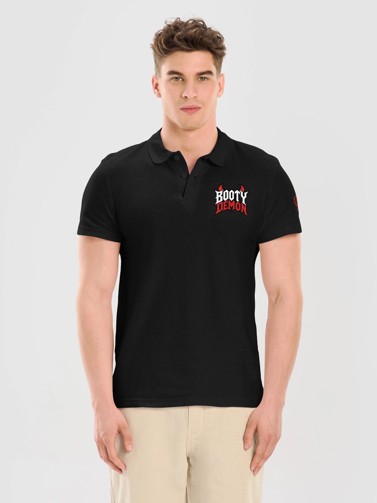Booty Demon Gothic Men's Embroidered Polo product image (9)