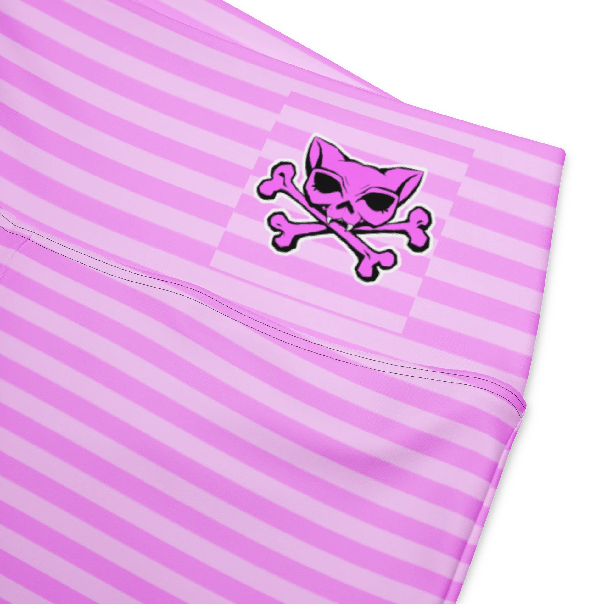 Pink and White Stripped Kat Skull Flares product image (2)