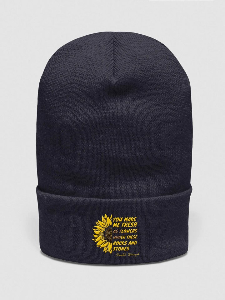 UNDER THESE ROCKS AND STONES SUNFLOWER EMBROIDERED BEANIE product image (21)