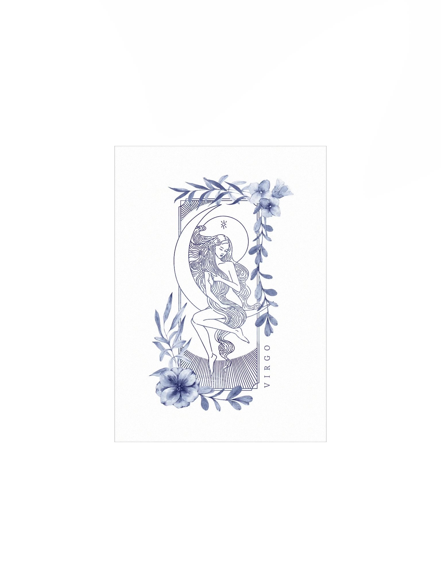 Virgo Blue Line Art Zodiac Print product image (3)