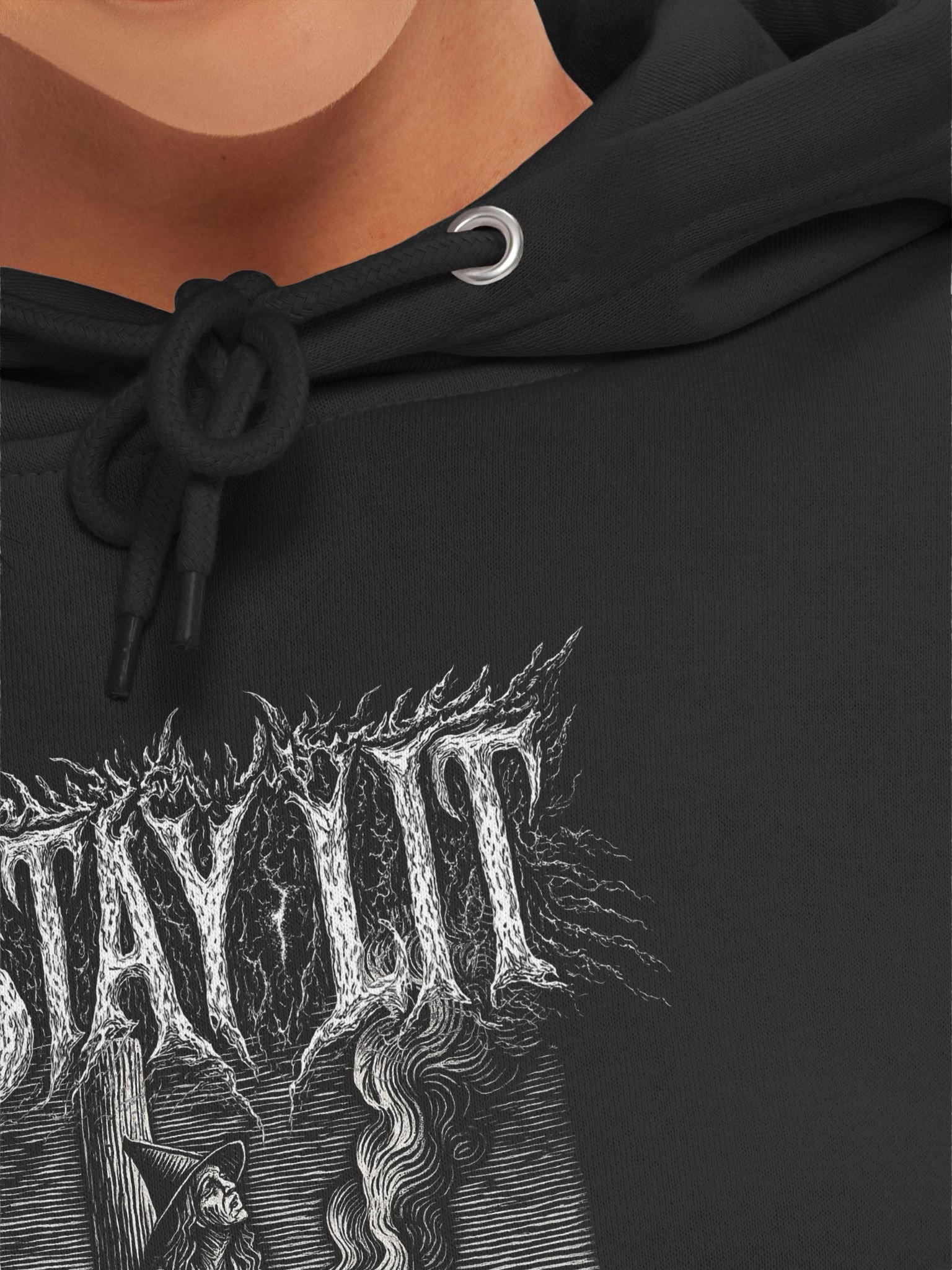 STAY LIT - witch burning at the stake, funny, vintage woodcut, meme hoodie sweatshirt product image (7)