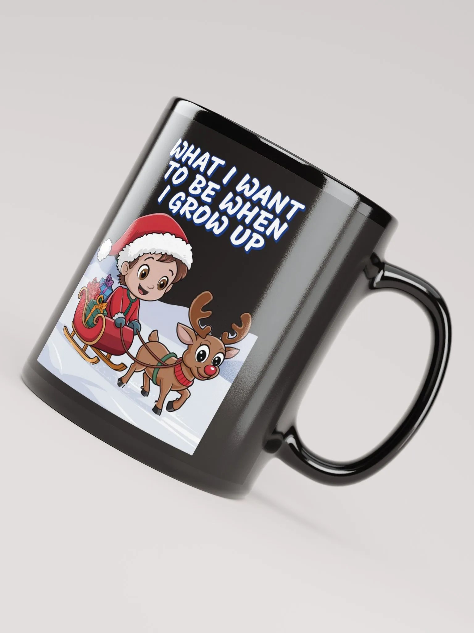 What I Want To Be When I Grow Up - Young Santa Black Mug product image (8)