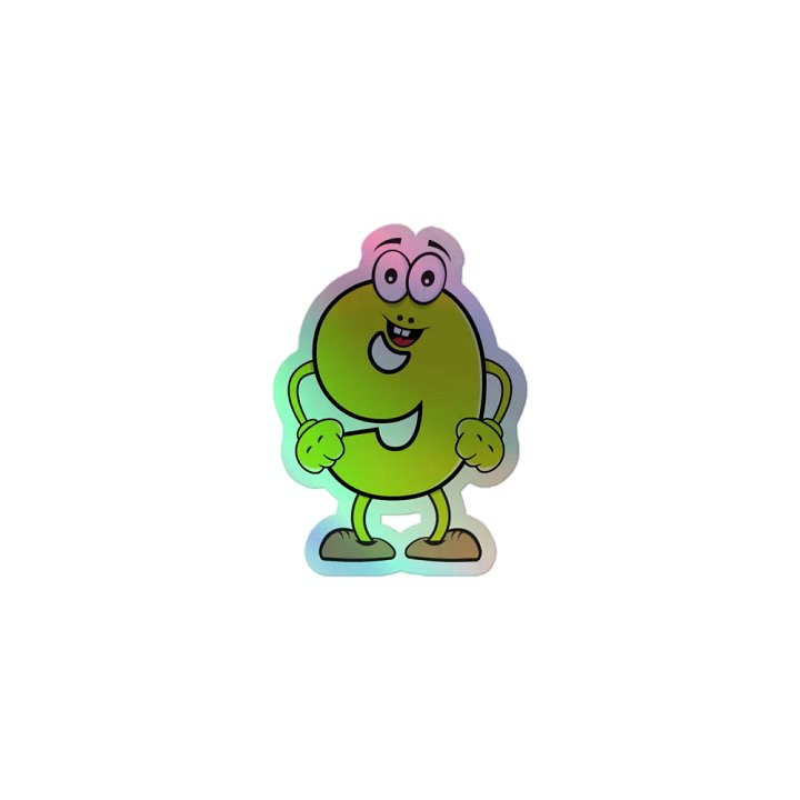 Number 9 Holographic Sticker product image (1)