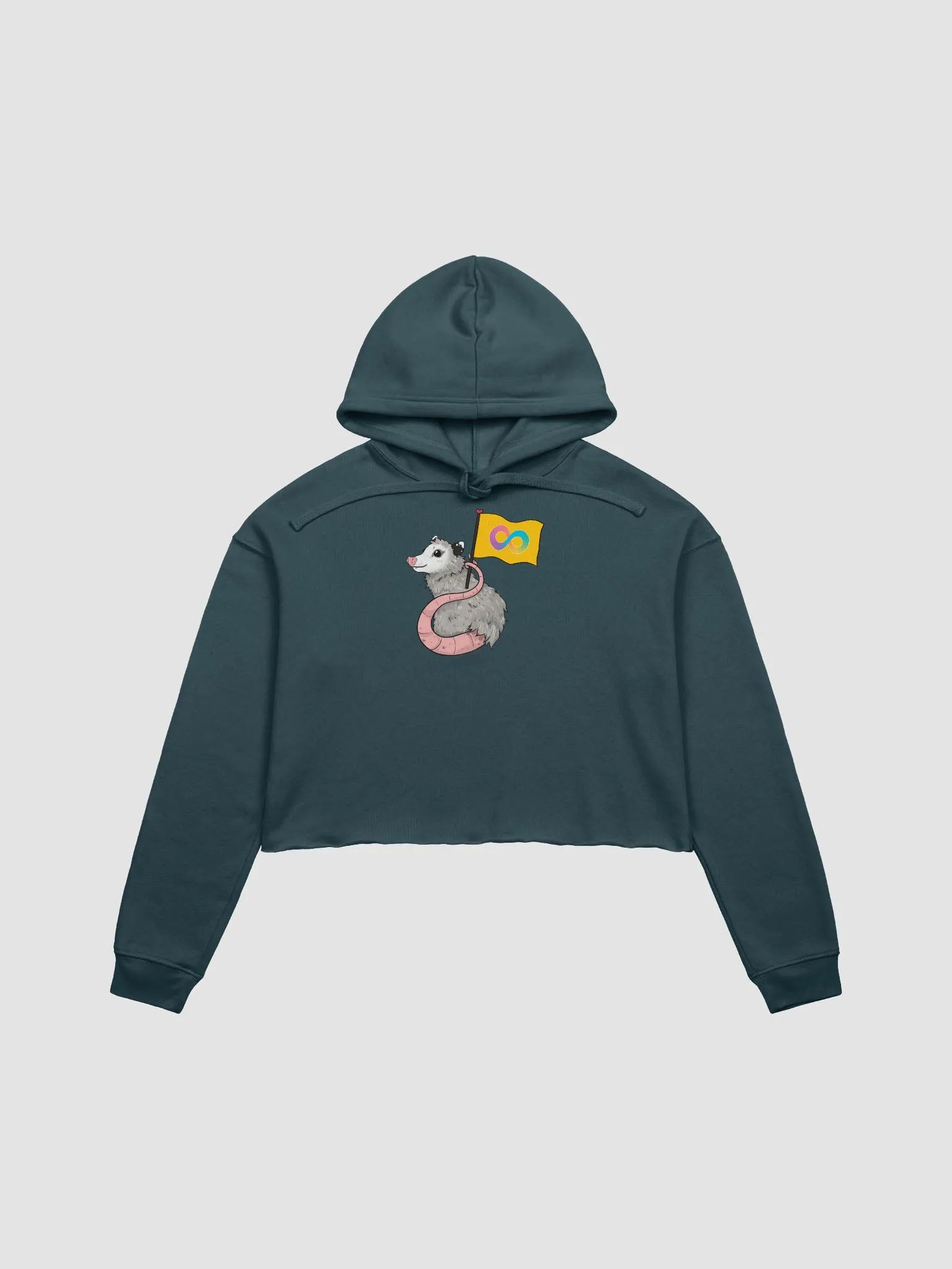 Autism Pride possum fleece crop hoodie product image (2)