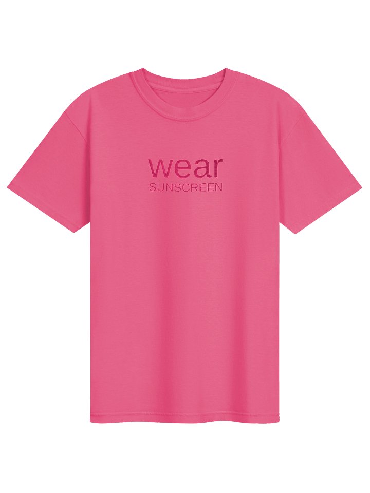 Wear Sunscreen Comfort Colors Embroidered Tee - Flamingo product image (1)