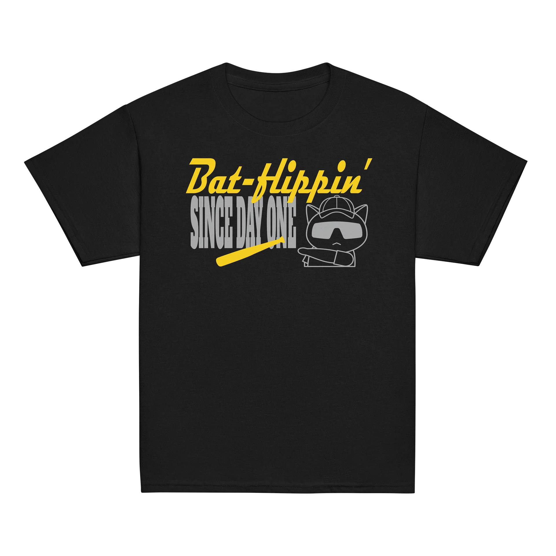 Baseball Cat (Bat-flippin' Since Day One) - Unisex Youth Heavyweight T-shirt product image (2)
