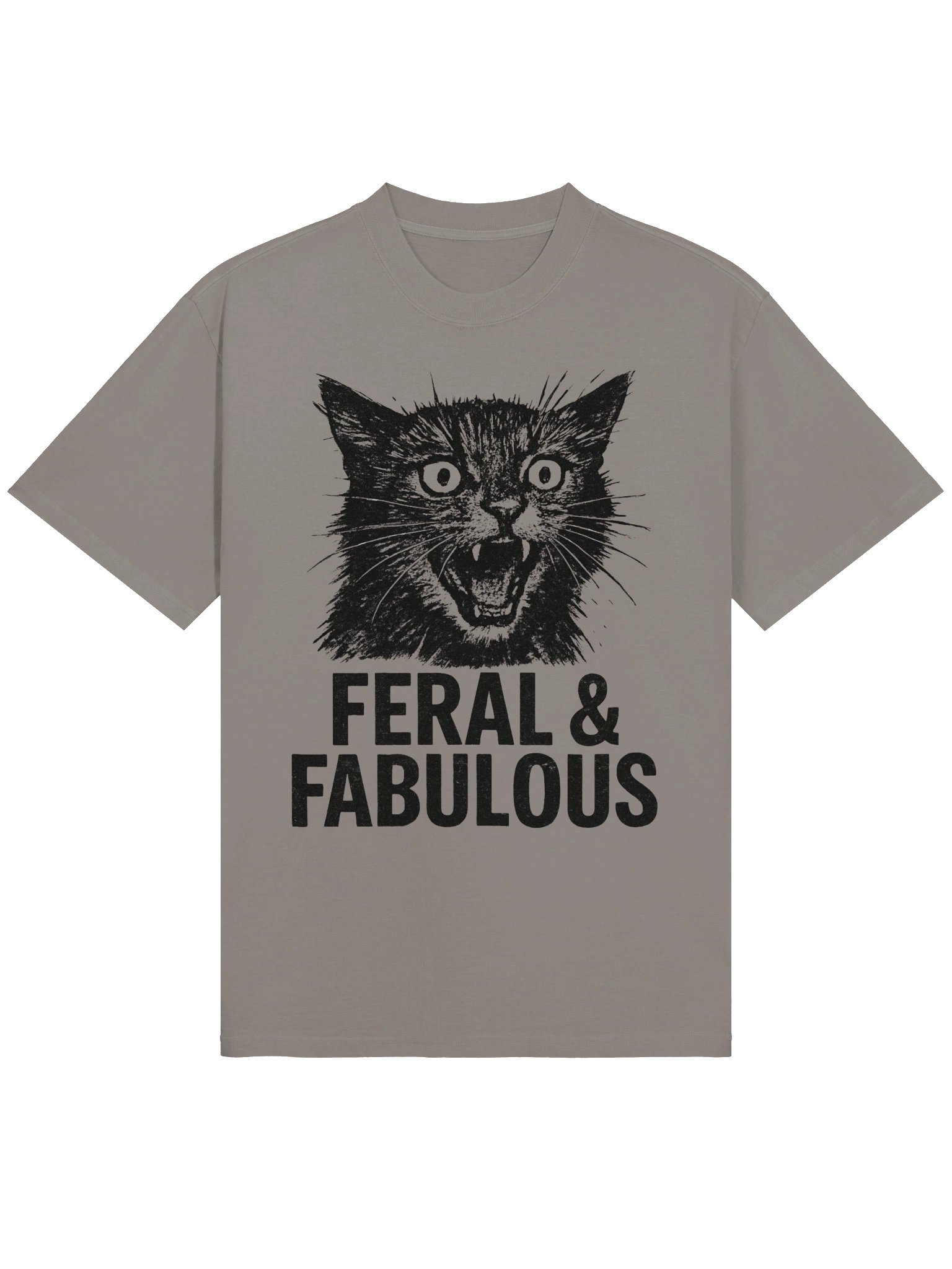 Feral & Fabulous Vintage Black Cat Graphic | Funny Introvert & Crazy Cat Lover Shirt Print product image (1)