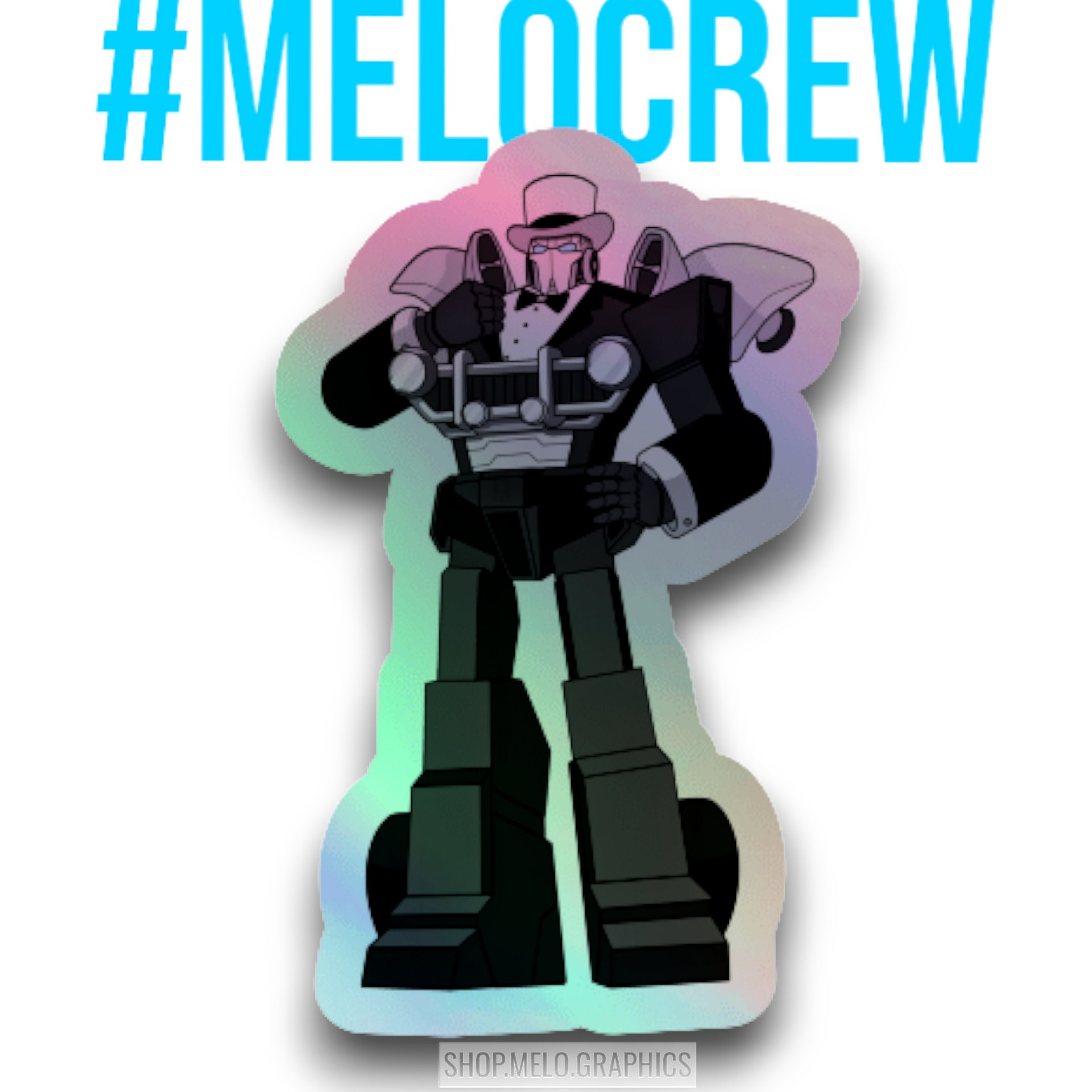 Fancy Carball Bot - Holographic Sticker | #MadeByMELO product image (1)